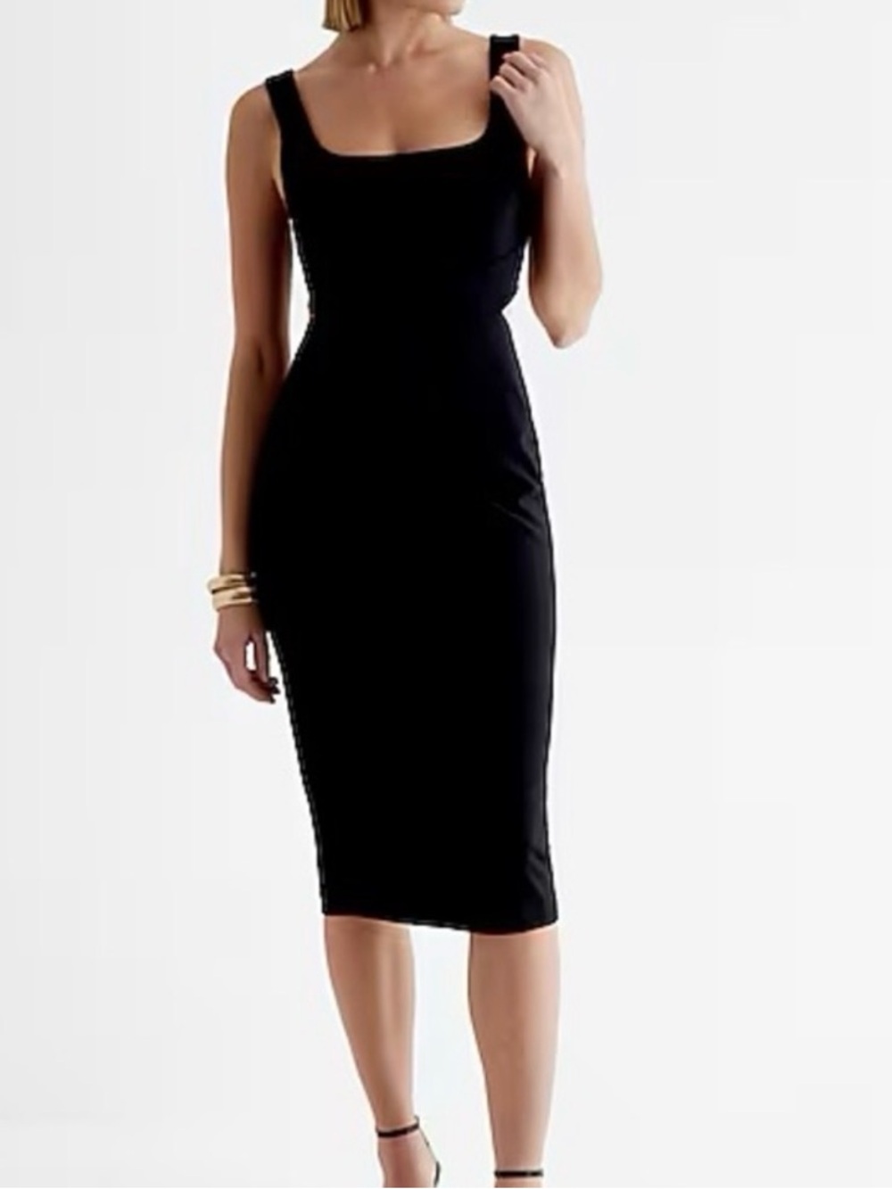 Express Black Cutout Midi Dress